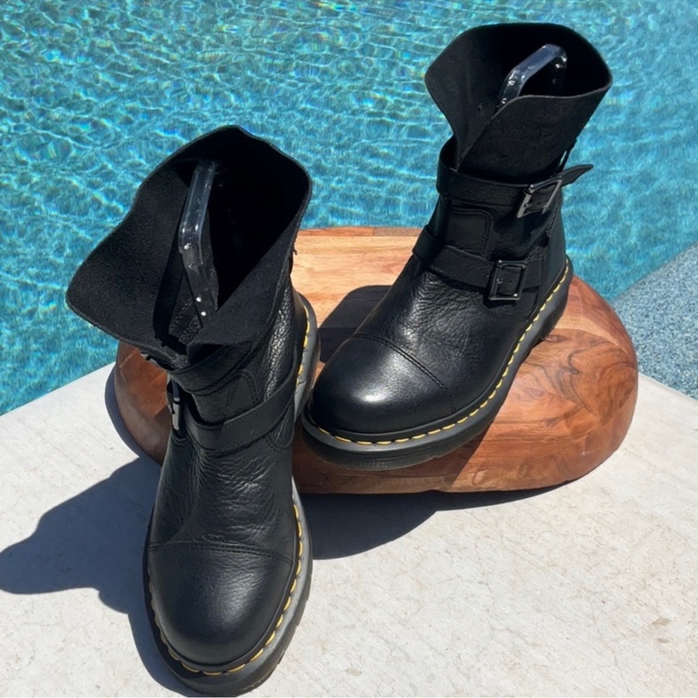 Dr Martens Kristy Biker Boot With Slouchy Top Size 9